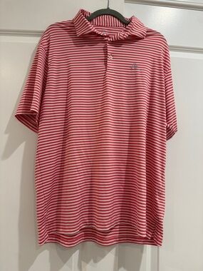 Rhoback Red & White Striped Polo
